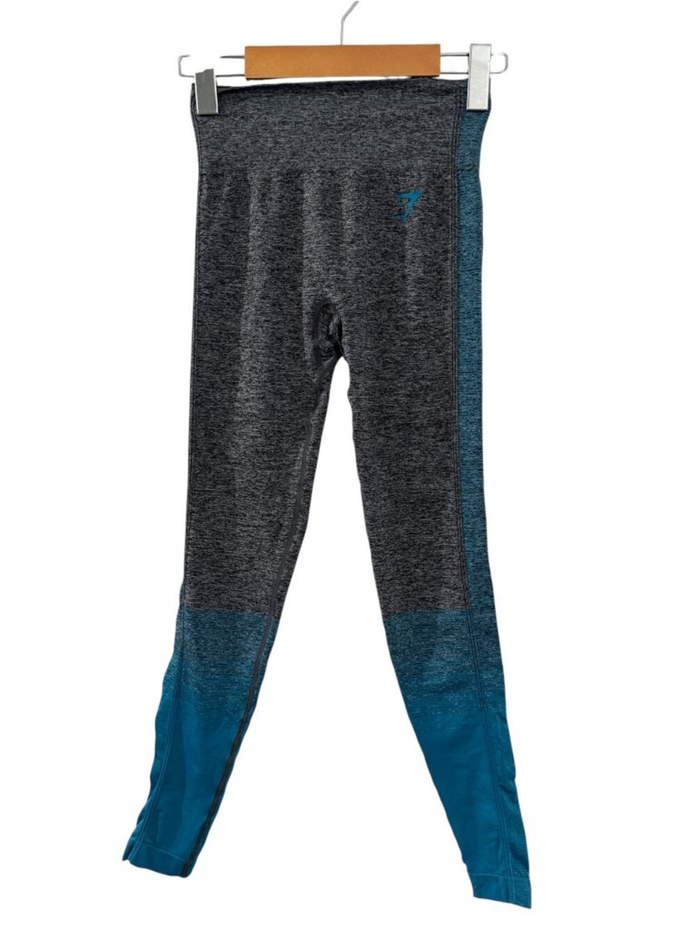 Gymshark Grey Marl Teal Colourblock Seamless Leggings
